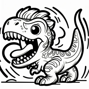 Kreslený T-Rex reve – omalovánka coloring page pre deti na vyfarbenie
