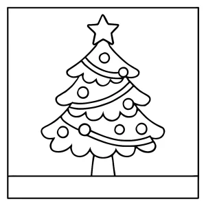 Vianočný stromček omalovánka – coloring page pre deti na vyfarbenie