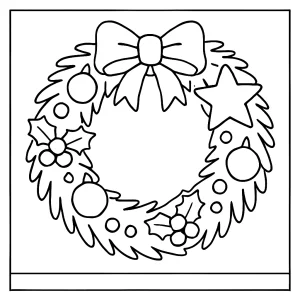 Omalovánka vianočného venca – coloring page na vymaľovanie pre deti