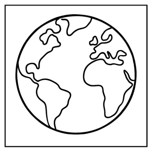 Planéta Zem omalovánka – coloring page na vyfarbenie a tlač zadarmo pre deti