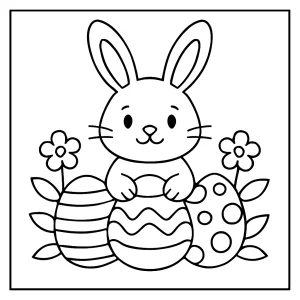 Veľkonočný zajačik omalovánka – coloring page na vymaľovanie pre deti