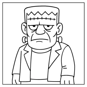 Frankenstein omalovánka na vytlačenie – zábavná coloring page pre deti