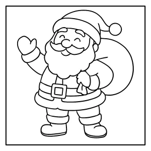 Santa Claus omalovánka – vianočná coloring page na vyfarbenie pre deti