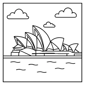 Sydney Opera House omalovánka – coloring page na vyfarbenie a tlač zdarma