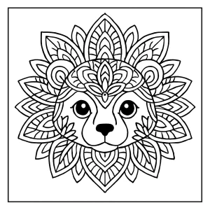 Mandala zviera coloring page – omalovánka na vytlačenie a vyfarbenie zdarma