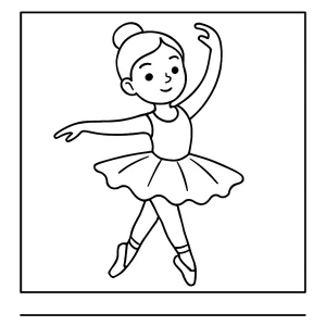 Baletka omalovánka – coloring page s tanečnicou na vyfarbenie