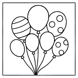 Omalovánka balónikov – coloring page s balónikmi na vyfarbenie pre deti zdarma