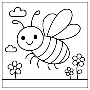 Včielka coloring page – omaľovánka včielky pre deti na vymaľovanie zdarma