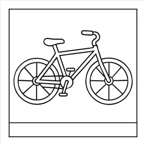 Bicykel omalovánka – bicykel coloring page na vytlačenie pre deti