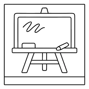Omaľovánka školská tabuľa – coloring page na vyfarbenie a vytlačenie pre deti