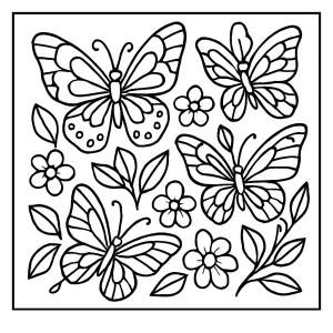 Motýle coloring page – omaľovánka motýľov na vytlačenie pre deti