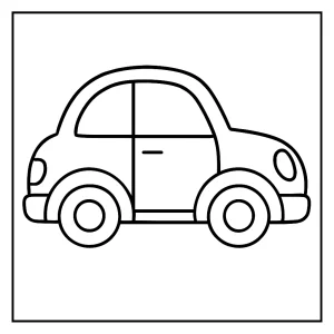 Omaľovánka auta – coloring page s jednoduchým autom na vyfarbenie pre deti