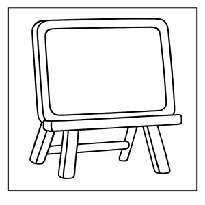 Školská tabuľa omalovánka – coloring page na vyfarbenie pre deti