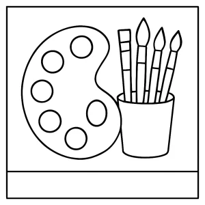 Omalovánka paleta farieb – coloring page na vytlačenie pre deti