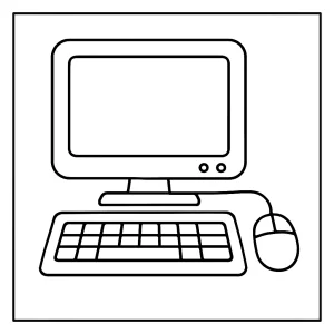 Omalovánka počítača – coloring page na vytlačenie zdarma pre deti