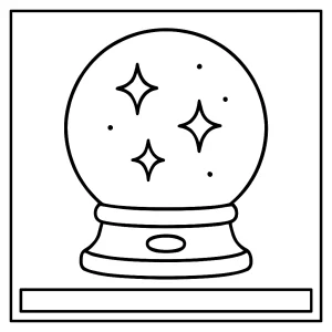 Magická krištáľová guľa coloring page omalovánka na vytlačenie zdarma
