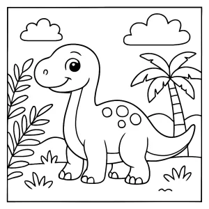 Dinosaurus omaľovánka – coloring page s veľkým dinosaurom na vyfarbenie pre deti