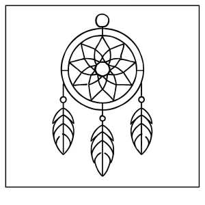 Dreamcatcher coloring page – omalovánka lapača snov na vytlačenie a vyfarbenie