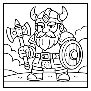 Trpasličí bojovník - omalovánka na vytlačenie, coloring page pre deti zdarma