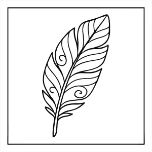 Feather coloring page – omalovánka pierka na vyfarbenie a tlač zdarma
