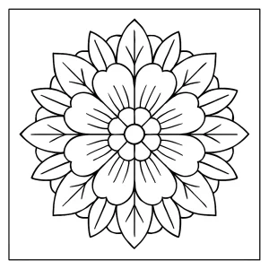 Mandala kvetina omalovánka – detailná kvetinová coloring page na vyfarbenie