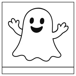 Omaľovánka strašidlo – coloring page na vytlačenie pre deti zdarma