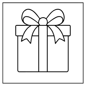 Omalovánka darčekovej krabičky – coloring page na vyfarbenie pre deti