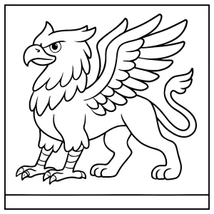 Omalovánka griffina - coloring page na vytlačenie zdarma pre deti