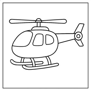 Helikoptéra omalovánka – coloring page na vytlačenie zdarma pre deti
