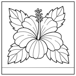 Hibiscus omalovánka - coloring page s kvetom ibišteka na vyfarbenie
