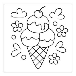 Omalovánka zmrzlina – ice cream coloring page na vytlačenie pre deti