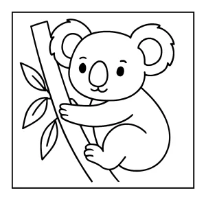 Omaľovánka koala – coloring page s roztomilým koalom na vyfarbenie