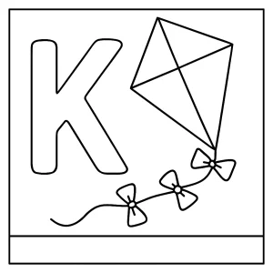 Omalovánka písmeno K so šarkanom - coloring page na vyfarbenie pre deti