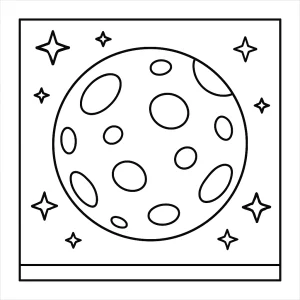 Mesiac omalovánka – moon coloring page na vytlačenie pre deti