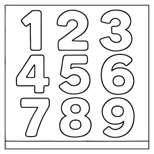Omaľovánka s číslami – coloring page na vytlačenie pre deti