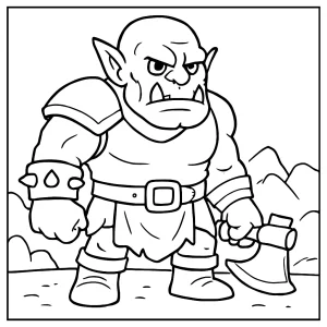 Ork omalovánka – fantasy coloring page na vytlačenie pre deti