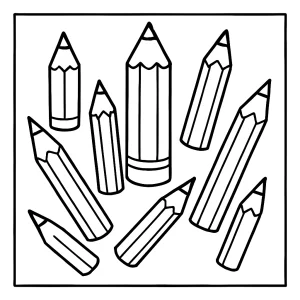 Omalovánka ceruziek - ceruzky coloring page zdarma na vyfarbenie pre deti