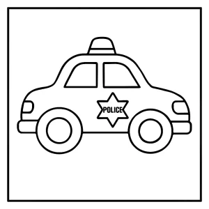 Policajné auto omalovánka – coloring page na vyfarbenie a tlač pre deti