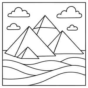 Pyramídy – omalovánka, coloring page na tlač zdarma pre deti