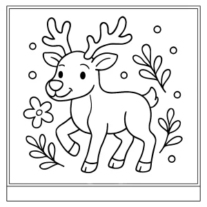 Omalovánka soba na vytlačenie – coloring page pre deti s veselým sobom na vyfarbenie