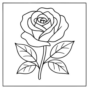 Ruža omalovánka – coloring page ruže na vyfarbenie a tlač