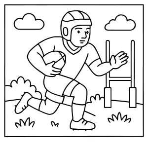 Rugby coloring page – omalovánka s hráčmi rugby na vyfarbenie