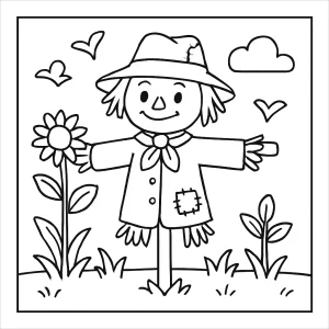 Strašiak na poli – omalovánka, coloring page na vytlačenie pre deti