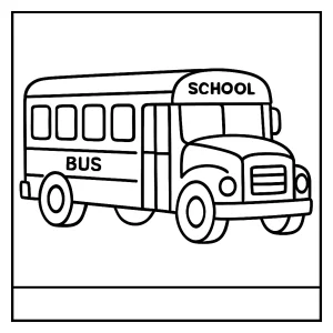 Školský autobus omalovánka - coloring page na vyfarbenie pre deti