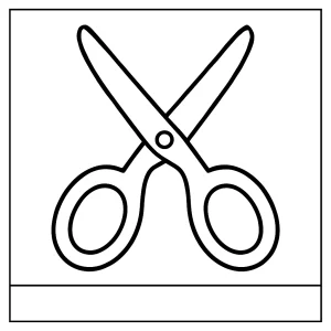 Jednoduchá omaľovánka nožníc – coloring page na vytlačenie pre deti