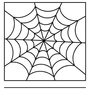 Pavučina omalovánka – kreslená spider web coloring page na vyfarbovanie pre deti