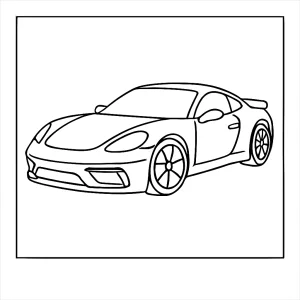 Športové auto coloring page, omaľovánka na vyfarbenie pre deti