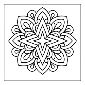 Mandala hviezda omalovánka – tlačiteľná stránka na vyfarbenie