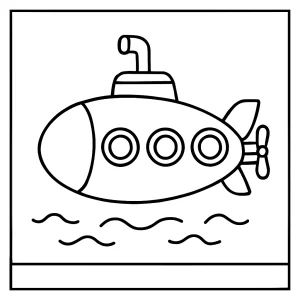 Ponorka coloring page – omaľovánka ponorky pre deti na vytlačenie a vyfarbenie