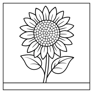 Omalovánka slnečnice – slnečnica coloring page na vytlačenie pre deti